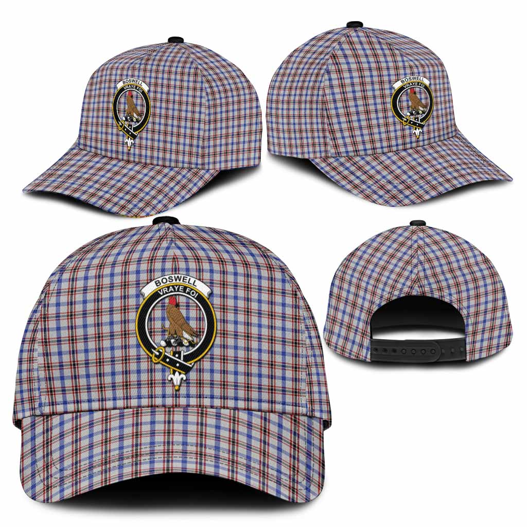Boswell Tartan Classic Cap with Family Crest