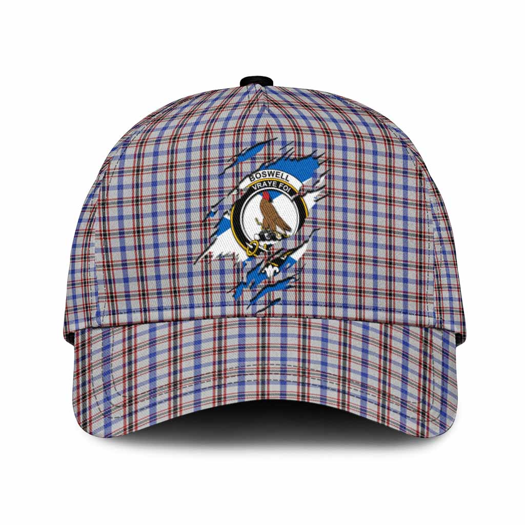 Boswell Tartan Classic Cap with Family Crest In Me Style