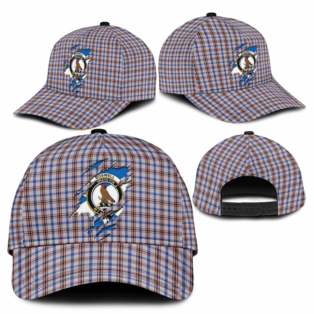 Boswell Tartan Classic Cap with Family Crest In Me Style