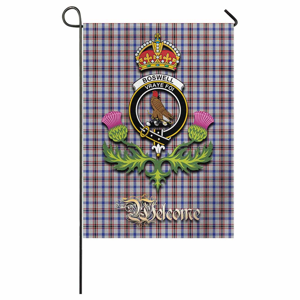 Boswell Tartan Family Crest Garden Flag Royal Thistle Welcome Style - Tartan Vibes Clothing