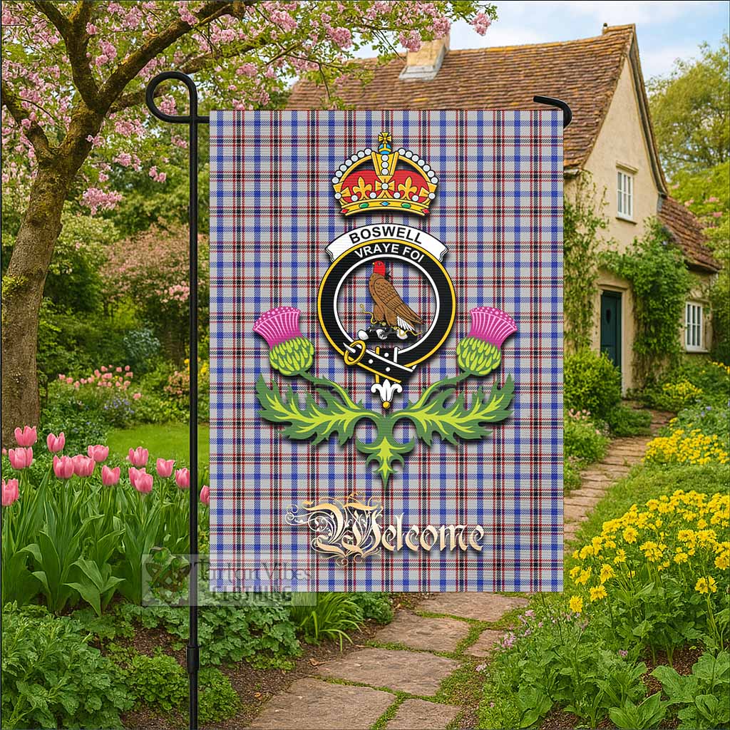 Boswell Tartan Family Crest Garden Flag Royal Thistle Welcome Style - Tartan Vibes Clothing