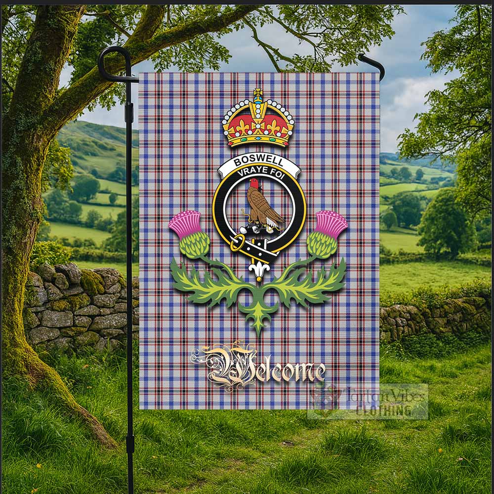 Boswell Tartan Family Crest Garden Flag Royal Thistle Welcome Style - Tartan Vibes Clothing