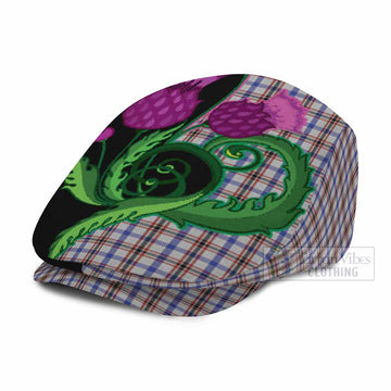 Boswell Tartan Flat Cap, Jeff Cap Traditional Scottish Thistle