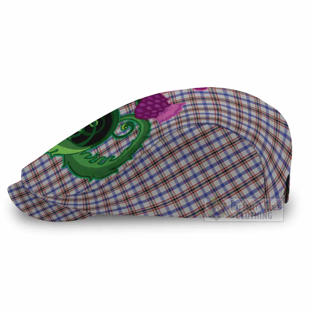 Boswell Tartan Flat Cap, Jeff Cap Traditional Scottish Thistle