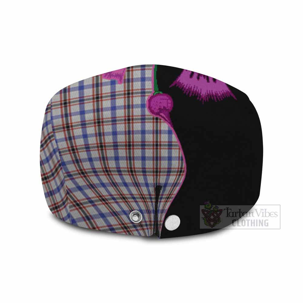 Boswell Tartan Flat Cap, Jeff Cap Traditional Scottish Thistle