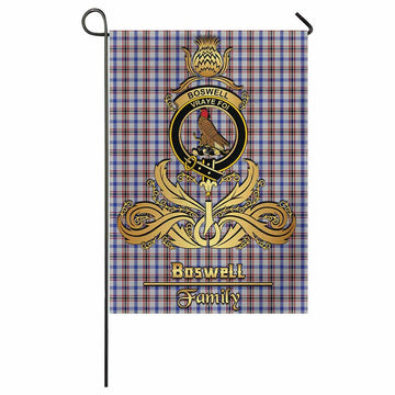 Boswell Tartan Garden Flag with Highland Thistle Cherish Family Crest Style