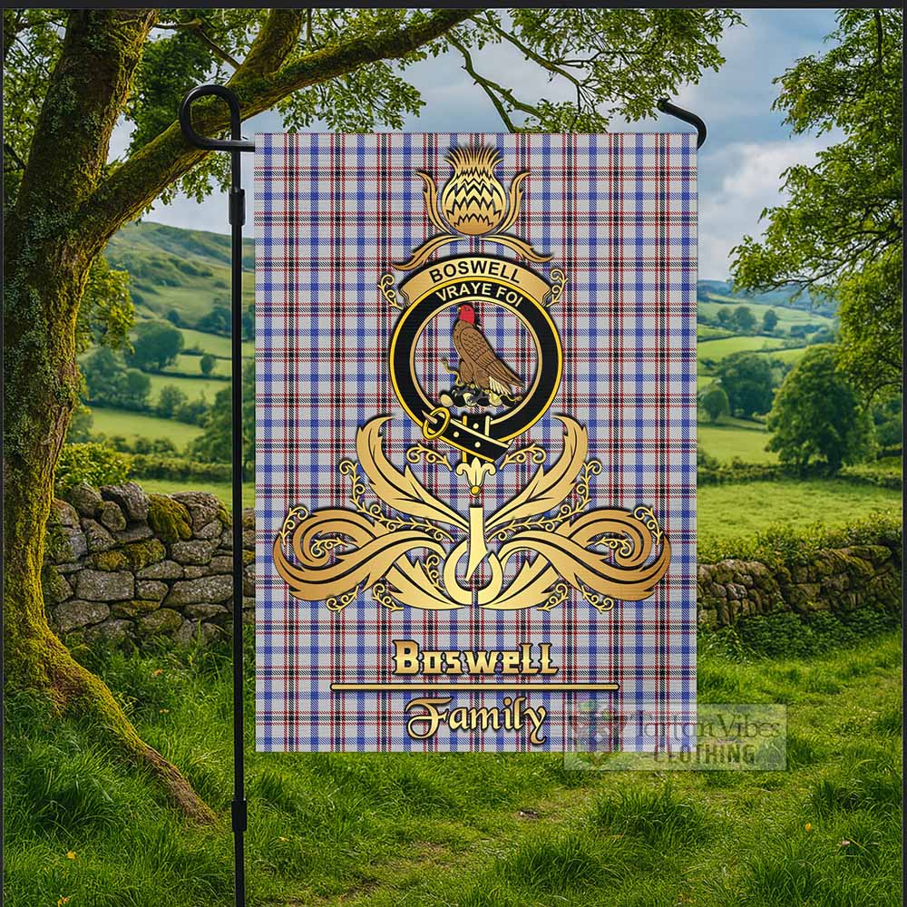 Boswell Tartan Garden Flag with Highland Thistle Cherish Family Crest Style - Tartan Vibes Clothing