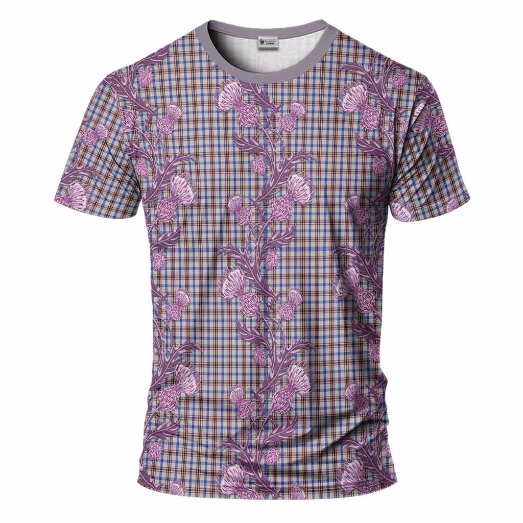 Boswell Tartan T-Shirt Seamless Scottish Thistle Flowers