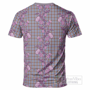 Boswell Tartan T-Shirt Seamless Scottish Thistle Flowers