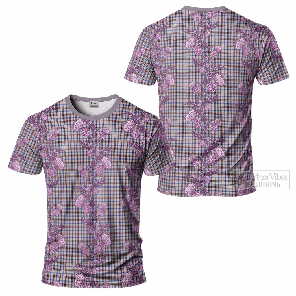 Boswell Tartan T-Shirt Seamless Scottish Thistle Flowers