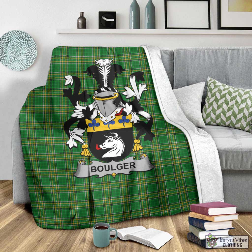 Boulger Irish Clan Tartan Blanket with Coat of Arms - Tartan Vibes Clothing