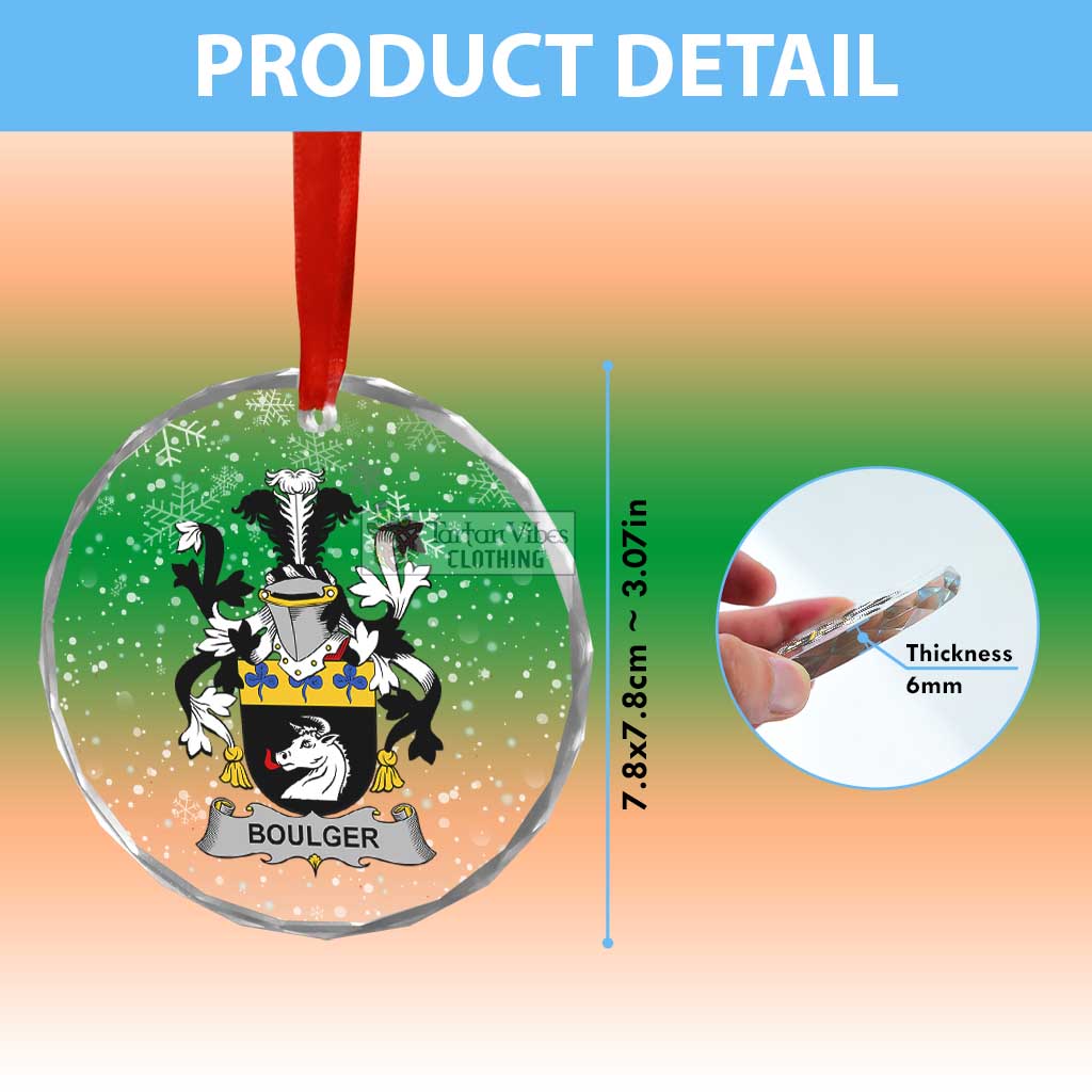 Boulger Irish Clan Christmas Glass Ornament with Coat of Arms - 2D-tartanvibesclothing