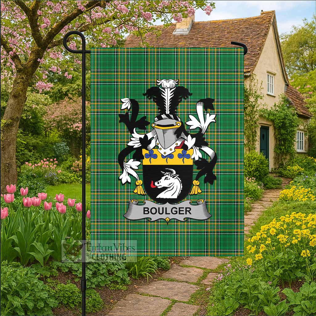 Boulger Irish Clan Tartan Flag with Coat of Arms
