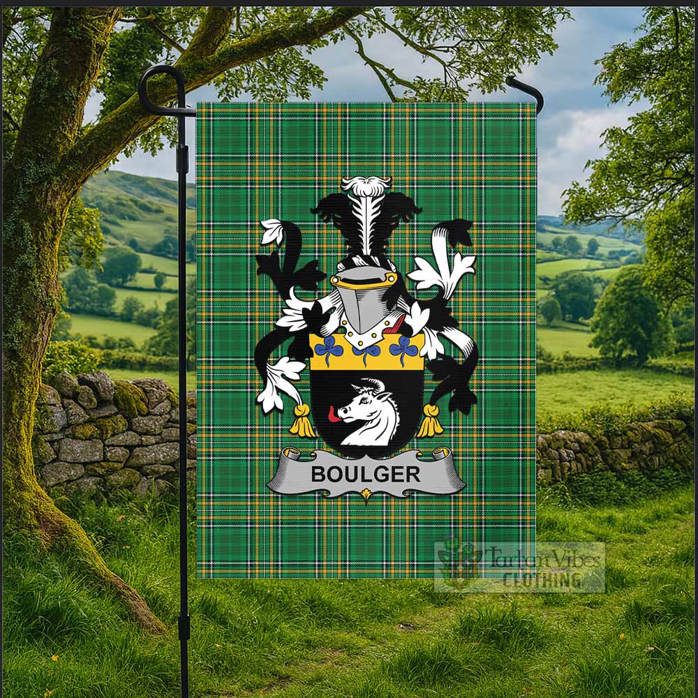 Boulger Irish Clan Tartan Flag with Coat of Arms