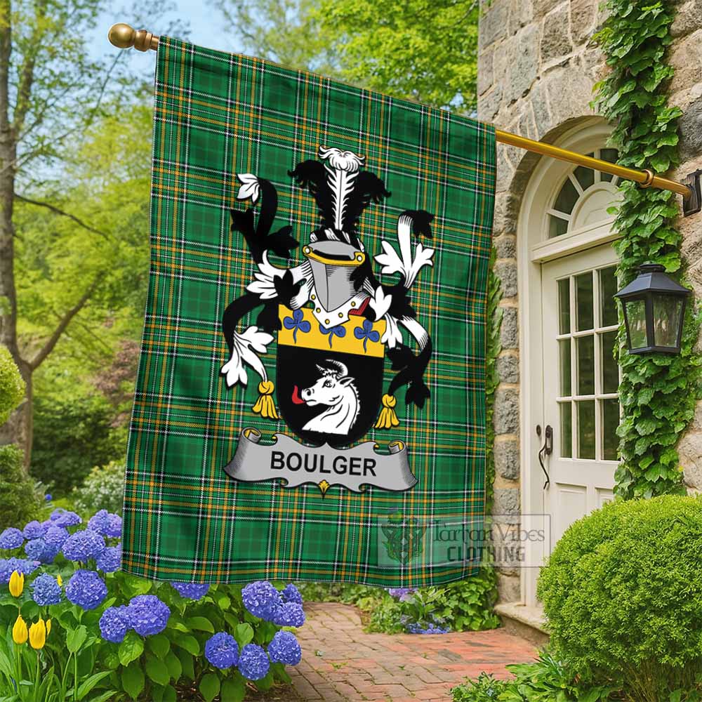 Boulger Irish Clan Tartan Flag with Coat of Arms