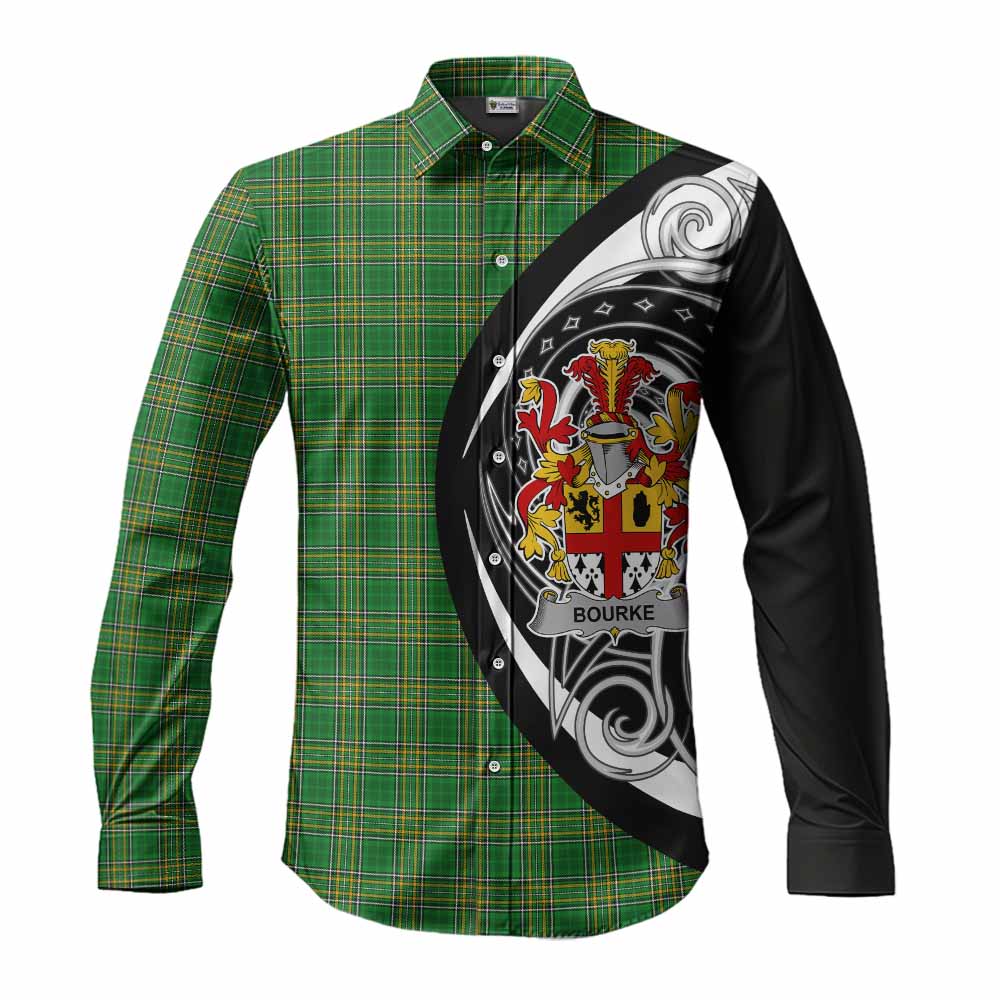 Bourke Irish Clan Long Sleeve Button Shirt Celtic Circle Style Men's Shirt S - Tartan Vibes Clothing