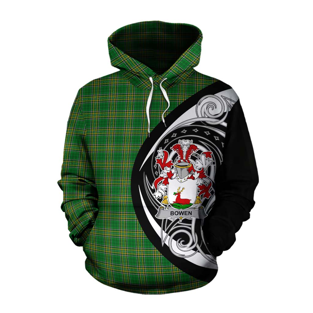 Tartan Vibes Clothing Bowen Irish Clan Cotton Hoodie Celtic Circle Style