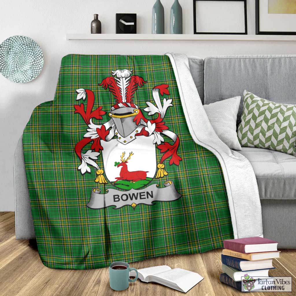 Bowen Irish Clan Tartan Blanket with Coat of Arms - Tartan Vibes Clothing