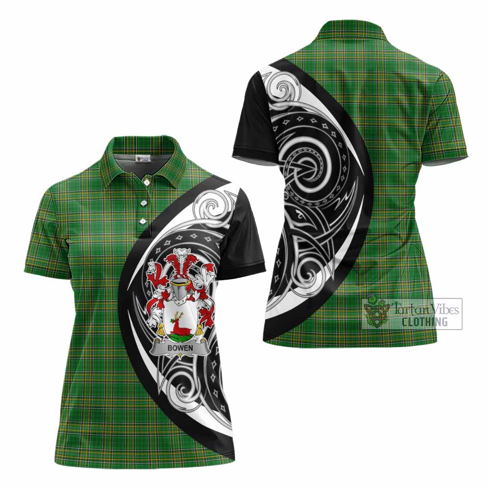 Bowen Irish Clan Women's Polo Shirt Celtic Circle Style - Tartan Vibes Clothing