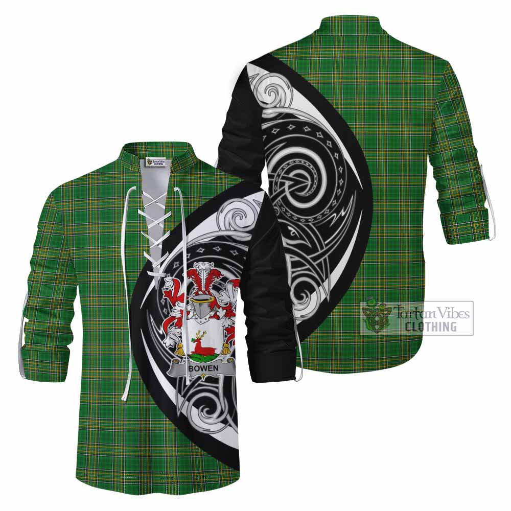 Tartan Vibes Clothing Bowen Irish Clan Ghillie Kilt Shirt Celtic Circle Style