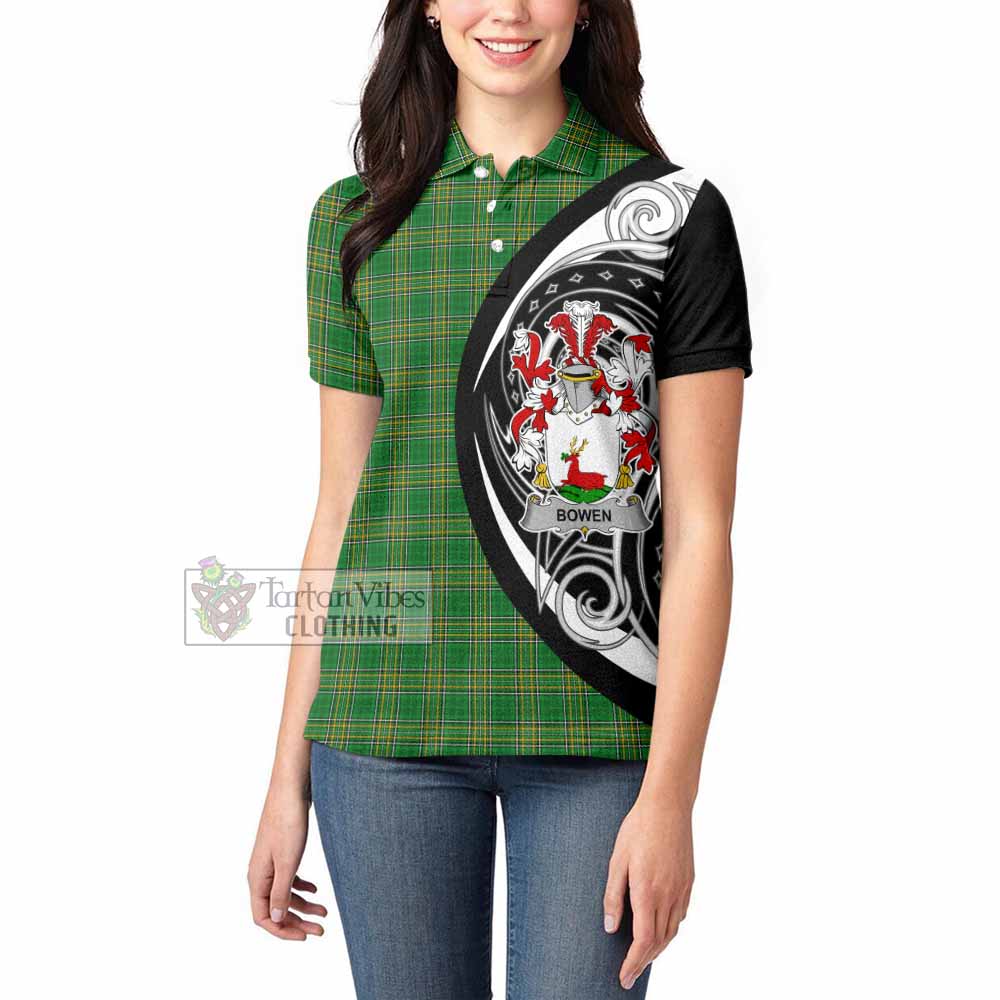 Bowen Irish Clan Women's Polo Shirt Celtic Circle Style - Tartan Vibes Clothing