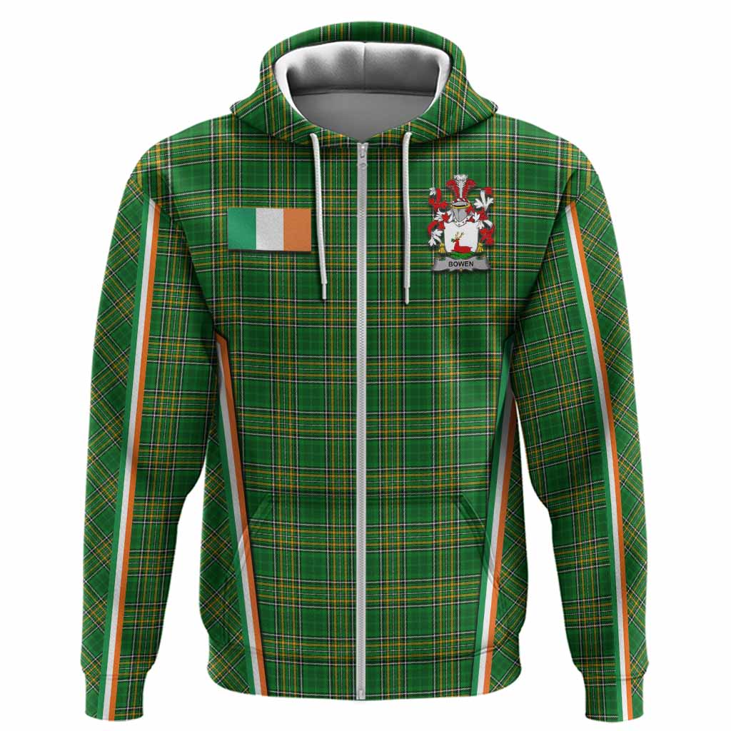 Bowen Irish Clan Coat of Arm Tartan Hoodie Flag Style