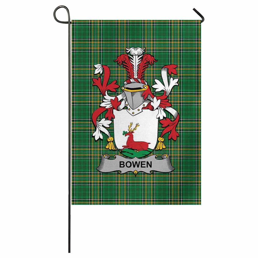 Bowen Irish Clan Tartan Flag with Coat of Arms