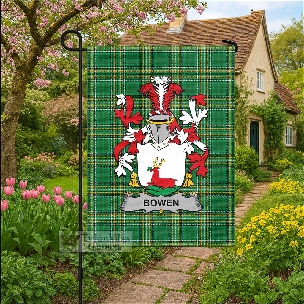 Bowen Irish Clan Tartan Flag with Coat of Arms