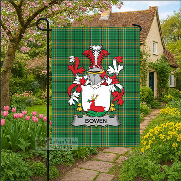 Bowen Irish Clan Tartan Garden Flag with Coat of Arms