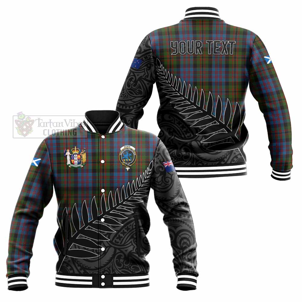 Bowie Crest Tartan Baseball Jacket with New Zealand Silver Fern Half Style Unisex - Tartan Vibes Clothing