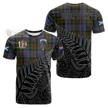 Tartan Vibes Clothing Bowie Crest Tartan Cotton T-shirt with New Zealand Silver Fern Half Style
