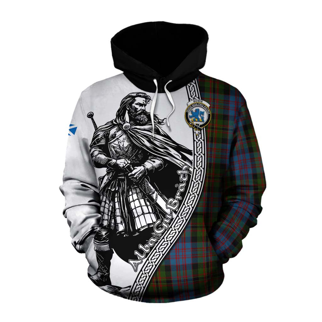 Bowie Tartan Clan Crest Cotton Hoodie with Highlander Warrior Celtic Style Pullover Hoodie XS - Tartan Vibes Clothing