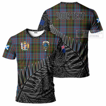 Bowie Crest Tartan T-Shirt with New Zealand Silver Fern Half Style Kid's Shirt - Tartan Vibes Clothing