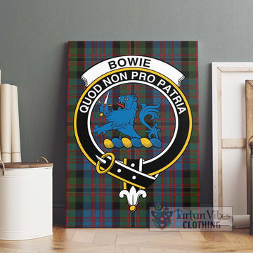 Bowie Tartan Canvas Print Wall Art with Family Crest
