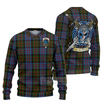 Bowie Tartan Ugly Sweater with Family Crest Celtic Skull Style Unisex - Tartan Vibes Clothing