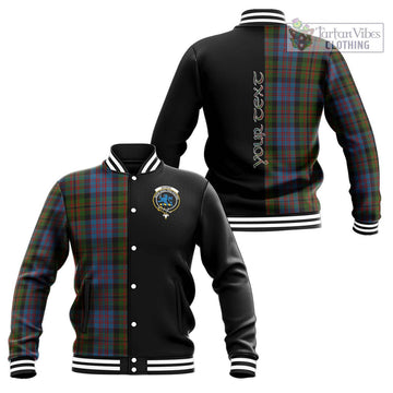 Bowie Tartan Baseball Jacket with Family Crest and Half Of Me Style Unisex - Tartan Vibes Clothing