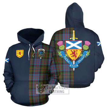 Bowie Tartan Hoodie Alba with Scottish Lion Royal Arm Half Style Zip Hoodie - Tartan Vibes Clothing