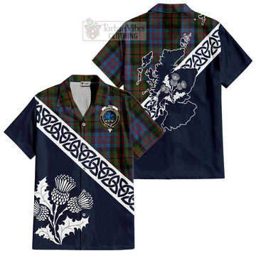 Bowie Tartan Hawaiian Shirt Featuring Thistle and Scotland Map Kid - Tartan Vibes Clothing