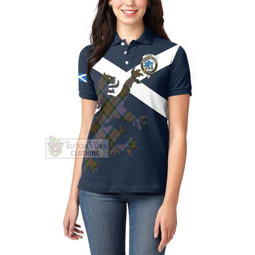 Bowie Tartan Lion Rampant Women's Polo Shirt Proudly Display Your Heritage with Alba Gu Brath and Clan Name Women - Tartan Vibes Clothing