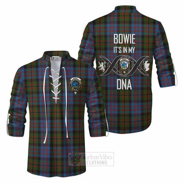 Tartan Vibes Clothing Bowie Tartan Ghillie Kilt Shirt with Family Crest DNA In Me Style