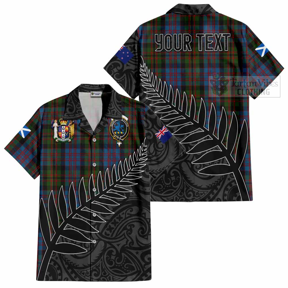 Bowie Crest Tartan Hawaiian Shirt with New Zealand Silver Fern Half Style Kid - Tartan Vibes Clothing