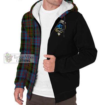 Bowie Tartan Sherpa Hoodie with Family Crest and Half Of Me Style Unisex S - Tartan Vibes Clothing