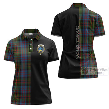 Bowie Tartan Women's Polo Shirt with Family Crest and Half Of Me Style Women - Tartan Vibes Clothing
