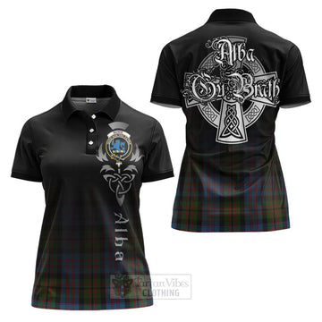 Bowie Tartan Women's Polo Shirt Featuring Alba Gu Brath Family Crest Celtic Inspired Women - Tartan Vibes Clothing