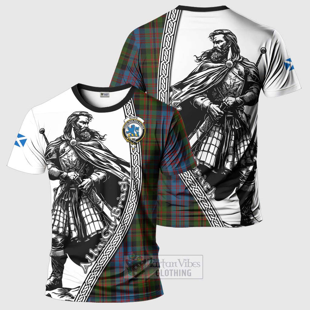 Bowie Tartan Clan Crest T-Shirt with Highlander Warrior Celtic Style Kid's Shirt - Tartan Vibes Clothing