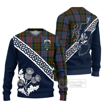 Bowie Tartan Ugly Sweater Featuring Thistle and Scotland Map Unisex - Tartan Vibes Clothing