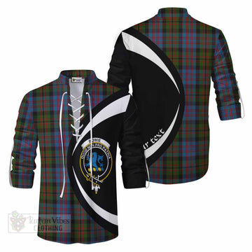 Bowie Tartan Ghillie Kilt Shirt with Family Crest Circle Style Men - Tartan Vibes Clothing
