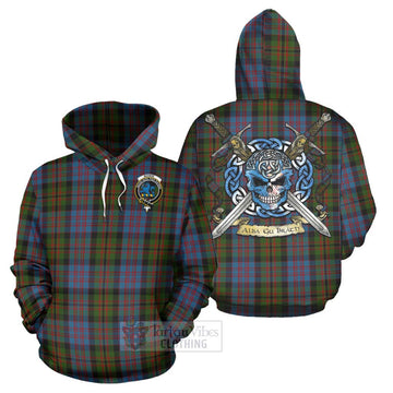 Bowie Tartan Hoodie with Family Crest Celtic Skull Style Zip Hoodie - Tartan Vibes Clothing