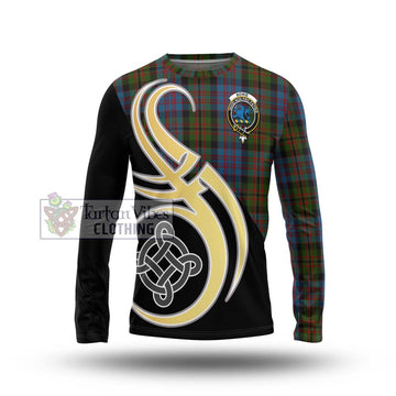 Bowie Tartan Long Sleeve T-Shirt with Family Crest and Celtic Symbol Style Unisex - Tartan Vibes Clothing