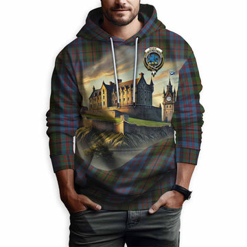 Bowie Tartan Family Crest Hoodie with Scottish Ancient Castle Style Pullover Hoodie - Tartan Vibes Clothing